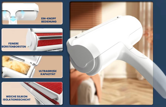 Die Tierhaarentfernungsrolle mit selbstreinigender Basis
